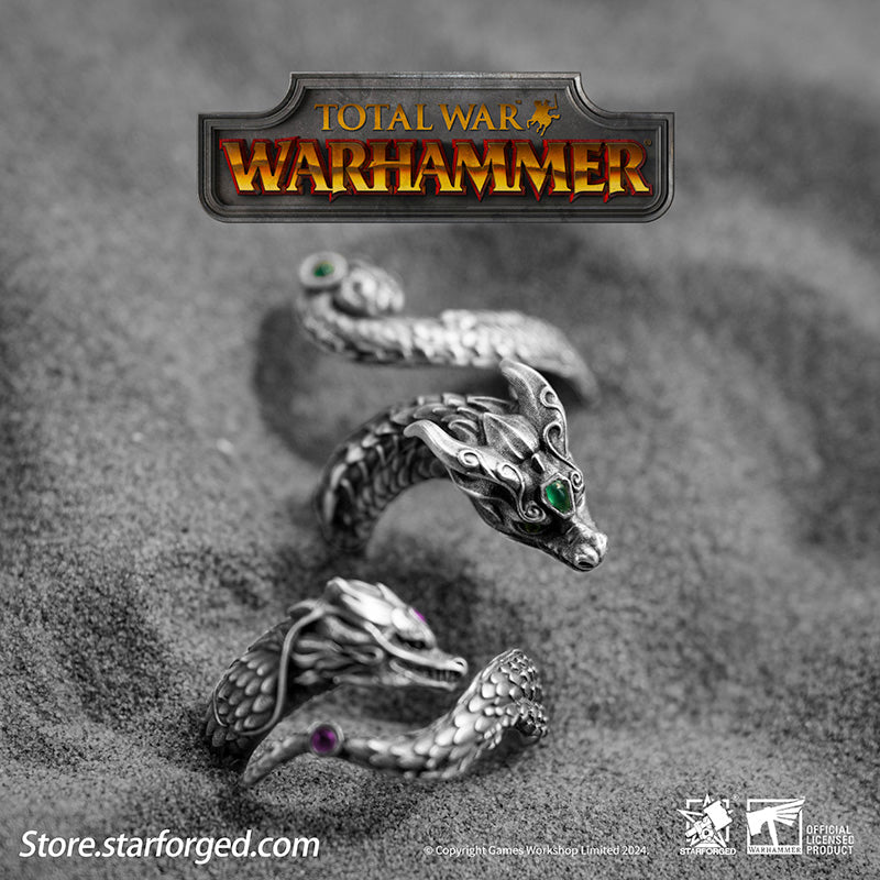 Starforged  Total War Warhammer III Dragons of Cathay  Zhao Ming & Miao Ying Dragon Ring Game Peripherals Set